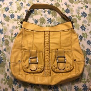 Tignanello Handbag Shoulder Bag Hobo Purses Leather Large~Braided Accents